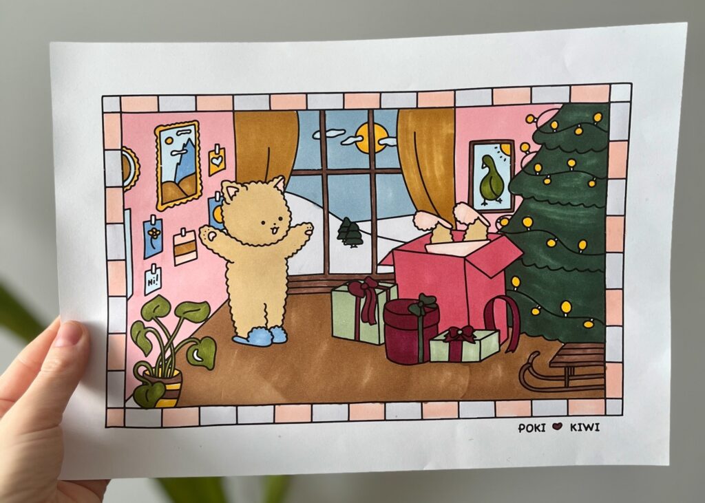 Christmas Morning Coloring Page