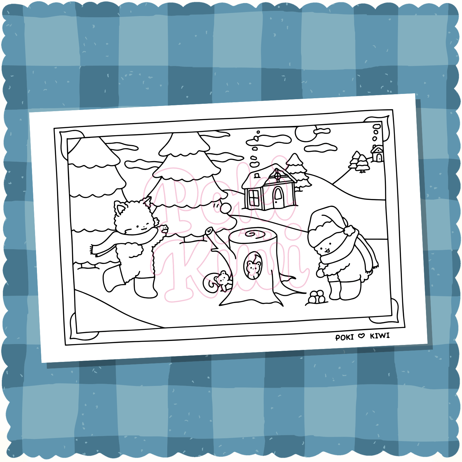 January-Coloring-Pages-Free-Download-Poki-and-Kiwi-Snowball-Fight-Cute-Cats